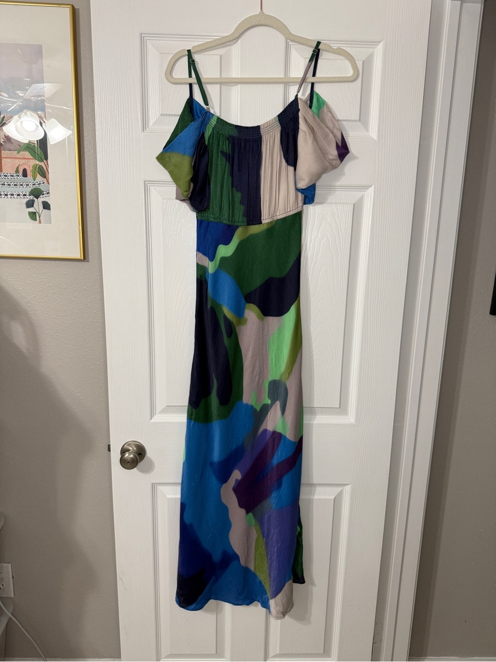 Bl^nk London Painterly Off-Shoulder Midi Dress - Picture 5 of 9